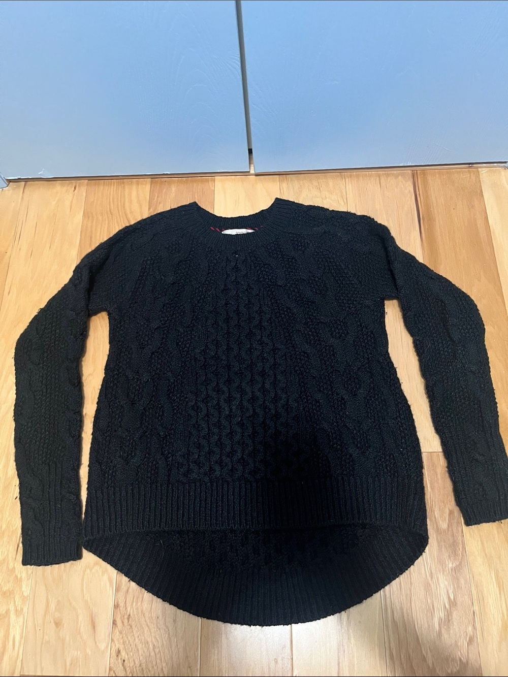 Banana Republic Heritage Collection Black Cable Knit Crewneck Sweater